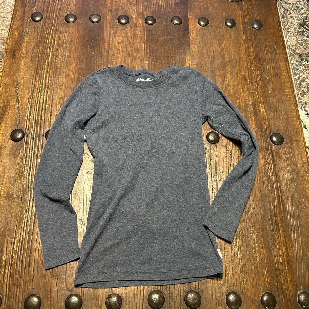 Eddie Bauer Women's Long Sleeve Blue/Gray Tee